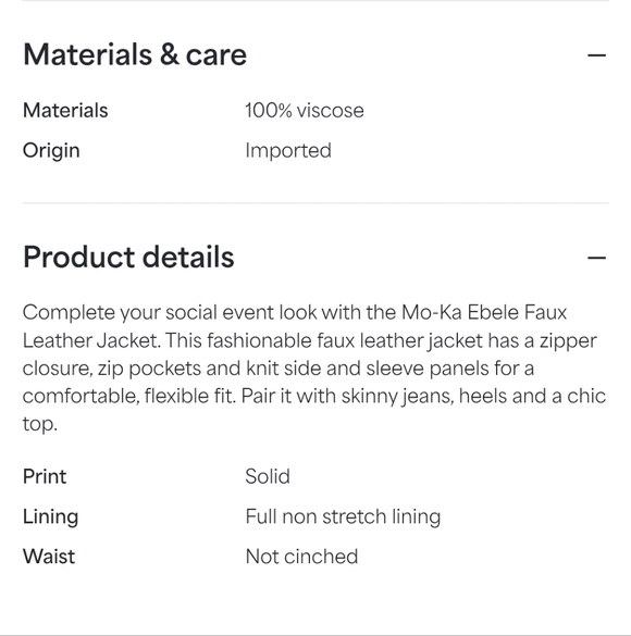 Moto Jacket Faux Leather - Picture 10 of 11